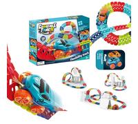 Pista Antigravità per Corse, Pista Flessibile DIY Personalizzabile con Luminosa nel Buio & Auto LED, Gioco Educativo da Costruire per Ragazzi, Ideale per Gare Creativa e Puzzle per Bambini (138PCS)