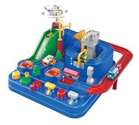 Pista Auto Montessori Interattiva - Gioco Educativo con 9 Livelli, 6 Tasti di Movimento e 2 Auto Incluse - Scivolo a gravità Senza Batterie, per Lo Sviluppo Motorio e Cognitivo, età 36M+