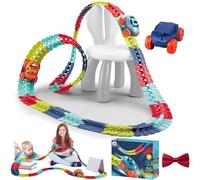 Pista da corsa antigravità con auto, pista da arrampicata elettrica a 360° con luci, piste da corsa flessibili multicolori che si illuminano al buio for un divertimento che sfida(184pcs)