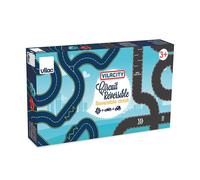 VILAC - Circuito reversibile 42 pezzi + 2 auto - Auto in miniatura in legno - 42 pezzi di circuito da montare + 2 auto in legno - giochi di veglia per bambini in legno - dai 3 anni - 2350