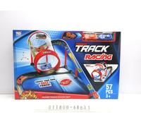 Pista da corsa con tubo e loop, 57 pezzi, 2 macchinine a carica a retro