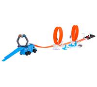 Pista da corsa della polizia con due loop e lanciatore, auto che cambia colore (62 pezzi)