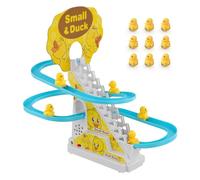 Pista da Corsa Elettrica Giocattolo per Scale Set di Giocattoli con Luci Lampeggianti e Musica Giocattoli per Montagne d'Anatra Anatre Salir Le Scale Giocattolo Montagne Giocattolo(9 Anatre)