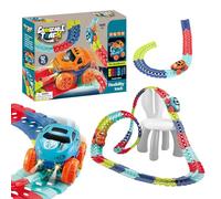 Pista da corsa illuminata a LED - Set di piste flessibili per macchinine giocattolo per bambini, gioco di corse di assemblaggio educativo fai-da-te, strada per macchinine elettriche | Attività educati