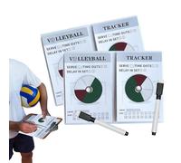 Pista da pallavolo, fogli di tracciamento per pallavolo con pennarello, cancellabile a secco, attrezzatura portatile per coaching per sostituzioni di posizioni, monitoraggio time out pratiche
