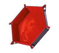Pista di dadi - Drago rosso 19 x 19 cm - Pelle e velluto