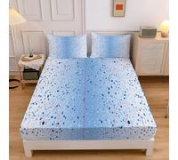 Pista Di Hockey Su Ghiaccio Lenzuolo con angoli Letto matrimoniale Lenzuolo inferiore Semplicità Coprimaterasso in microfibra morbida traspirante ed elastica 150x200 cm Spessore 30cm Blu