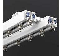 Pista Di Tenda Del Soffitto,Bastone Da Tenda Doppio,Binario Per Tende In Alluminio Silence,con Ruote Silenziose,per Camper Bagno Finestra Privacy Hotel Ospedale(6.8m(22.3ft))