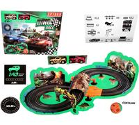 Pista Elettrica a Batteria Macchine con Dinosauri Dino Race Circuito 2,82 cm