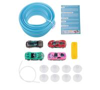 Pista flessibile da 15 piedi con supporto a ventosa per 4 mini modelli di auto