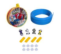 Pista Flessibile, Giocattoli per Bambini, Regali per età 3+, Supporto a Ventosa Multiuso Leggero con 4 Mini Pressofuse, Pista da Corsa da 1, Blu