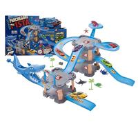 Pista Giocattolo Giro della Morte Maxi Pista Macchinine Pista Squalo 6 Auto 6 Animali Shark Track Pista Dinosauro Coccodrillo Pista Serpente Loop Acrobatica Cobra con Lanciatore Parcheggio Garage (A)