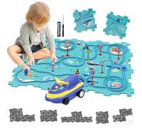 Pista Macchinine per Bambini DIY Pista del 12Pcs Puzzl DIY Rotta Gioco Giocattolo Educativi Regalo Giochi Bambini 2 3 4 5 6 Anni (oceano)