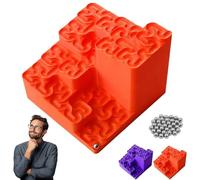 Pista per biglie con curva Hilbert stampata in 3D, labirinto frattale a ciclo infinito con sfera in acciaio, giocattolo da scrivania matematico frattale rilassante antistress per adulti (Orange)