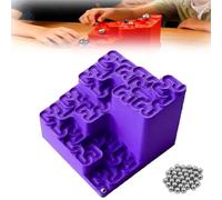 Pista per biglie con curva Hilbert stampata in 3D, labirinto frattale a ciclo infinito con sfere d'acciaio, giocattolo da scrivania matematico frattale e arte cinetica, rilassante (purple*1)