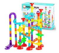 Pista per Biglie in ABS - Set di Costruzioni STEM 113 Pezzi con Rampa Lancia-Biglie - Gioco Educativo dai 3 Anni - 30 Biglie di Vetro Ø10 mm