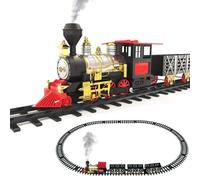 Pista Trenino Giocattolo Bambini Treno Locomotiva con Luce Suoni e 3 Vagoni 71cm