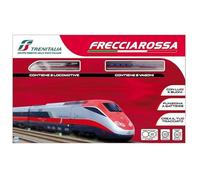 Pista Trenitalia Frecciarossa 500 Scala 1:43 con luci e Suoni - Treno Giocattolo 2 locomotive 2 vagoni e 3 tracciati binari- Funzionamento a Batteria + portachiave