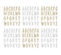Pistha 6 set/156 ciondoli a forma di lettera dell'alfabeto, color argento e oro, mini lettere dell'alfabeto dalla A alla Z, in metallo, per la creazione di braccialetti
