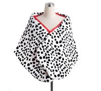 Pistha Sciarpa dalmata da donna, finta stola dalmata, colore nero e bianco, per travestimento per Halloween, cosplay, accessori per costume