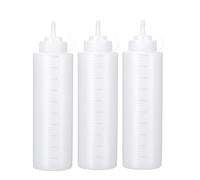 PISTISJACK 3 pezzi biberon cucina,1000ml squeeze bottle,dispenser olio, in plastica, per ketchup, salse calde, barbecue, salse per insalate, pittura, olio d'oliva