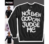 Pistol Boutique Felpa Casual Nera Da Uomo NOT EVEN GOD CAN JUDGE ME