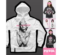 Pistol Boutique Felpa Moda Donna Bianca Nobody Lives Forever Marilyn Monroe