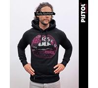 Pistol Boutique Felpa Nera Da Uomo Con Logo Tatuaggio Graffiti Labbra Moda