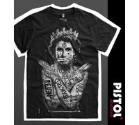 Pistol Boutique Maglietta Nera Fitted Da Uomo GRAFFITI QUEEN TATTOOS