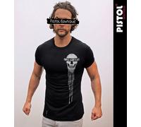 Pistol Boutique T-Shirt Nero Fitted Da Uomo Hopes & Fears Dribble Skull