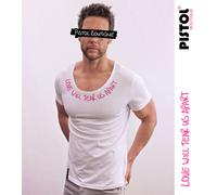 Pistol Boutique T-Shirt Uomo Bianco Collo A Giro Raw Love Will Tear Us Apart
