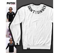 Pistol Boutique Uomo Bianco SAINT & SINNER CROSS Felpa Casual