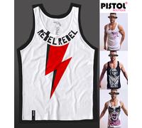 Pistol Boutique Uomo Gilet Bianco David Bowie Rebel Lightning