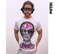 Pistol Boutique Uomo Girocollo Graffiti Hope Peccatore Pace Cuore Girl T-Shirt