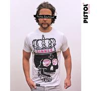 Pistol Boutique Uomo Girocollo Life & Death Peccatore Grafico Skull Crown