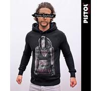 Pistol Boutique Uomo Maglione Nero Graffiti Tatuaggi Parole Ragazza Moda Felpa