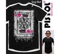 Pistol Boutique Uomo Nera Lunga Linea Girocollo Re Di Cuori Back
