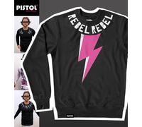 Pistol Boutique Uomo Nero Rebel David Bowie Lightning Bolt Felpa