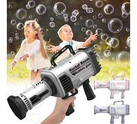Pistola a Bolle Bubble Gun 64 Fori Automatica macchina bolle Gioca all'Aperto