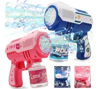 Pistola a Bolle di Sapone, 2 Pezzi Pistola a Bolle per Bambini, Macchina Bo-lle Sapone, Bubble Maker, Macchina Delle Bo-lle, Mmacchina per Fare bo-lle Automatica, Feste Estive all'aperto Regalo Nozze
