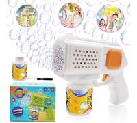 Pistola a Bolle di Sapone, Pistola a Bolle per Bambini, Macchina Bo-lle Sapone, Bubble Maker, Macchina Delle Bo-lle, Mmacchina per Fare Bbolle Automatica, Feste Estive all'aperto Regalo Nozze