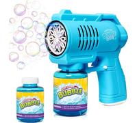 Pistola a Bolle per Bambini,Macchina per Bolle Automatica Silenziosa 10000+ Bubble/Minuto con 130 ML di Liquido/Luce,Giocattoli a Bubble Regali di Compleanno per Ragazzi/Ragazze dai 3+