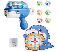 Pistola a palline con velcro e bersaglio Balena blu