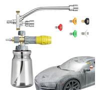 Pistola a schiuma ad alta pressione - 4000 PSI Spruzzatore di schiuma per lavaggio auto con doppio attacco | Inserto per erogatore di sapone con ugello ergonomico per pulizia auto, camion e biancheria