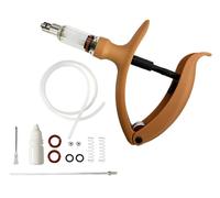 Pistola a siringa a iniettore animale, pistola continua regolabile per bestiame, dispenser automatico di iniezione di vaccino con bottiglia (intubazione/olio-A/5 ml)