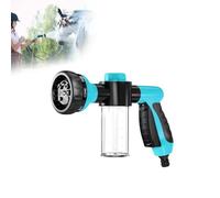 Pistola a spruzzo a 8 modalità con dispenser di sapone, ugello ad alta pressione per animali domestici, lavaggio auto e giardino, ABS, controllo della schiuma, serbatoio