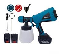 Pistola a Spruzzo a Batteria 36V Spruzzatore di Vernice Elettrico Paint Zoom Aerografo con Due Batterie Capacità Serbatoio 1000ML 3 Modalità di Verniciatura per Pareti Soffitti Ecinzione Da Giardino