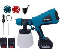 Pistola a Spruzzo a Batteria 36V Spruzzatore di Vernice Elettrico Paint Zoom Aerografo con Due Batterie Capacità Serbatoio 1000ML 3 Modalità di Verniciatura per Pareti Soffitti Ecinzione Da Giardino
