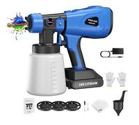 Pistola a spruzzo a batteria da 18 V Pistola a spruzzo per recinzione da giardino HVLP con batteria da 1,5 Ah, 4 ugelli per dipingere soffitto, parete, giardino