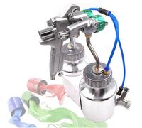 Pistola a spruzzo a doppio ugello, 1200 giri/min, ugello da 1,3 mm, alimentazione a pressione, include 2 vasetti da 1000 ml, larghezza 40 cm per una verniciatura efficiente